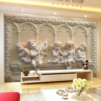 Angels Carving Mural Wallpaper - NOFRAN