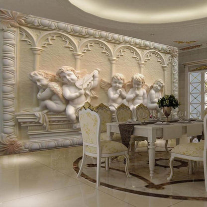 Angels Carving Mural Wallpaper - NOFRAN