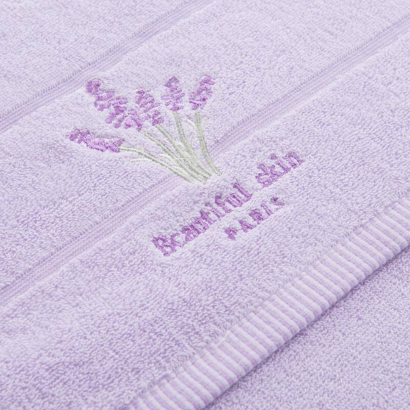 Bath Towels 3-Piece Set Towels Embroidery Lavender - NOFRAN