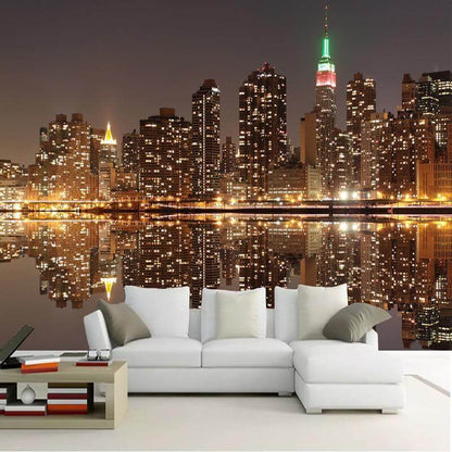 City Night Cityscapes Mural Wallpaper - NOFRAN