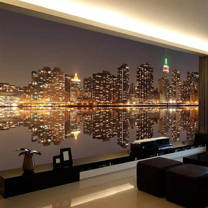 City Night Cityscapes Mural Wallpaper - NOFRAN