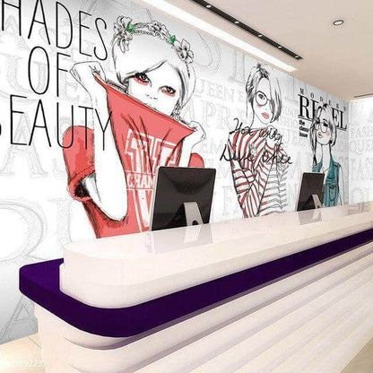 Fashion Girl Shop Mural Wallpaper - NOFRAN