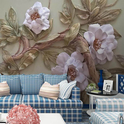 Flower Tree Mural Wallpaper - Embossed - NOFRAN