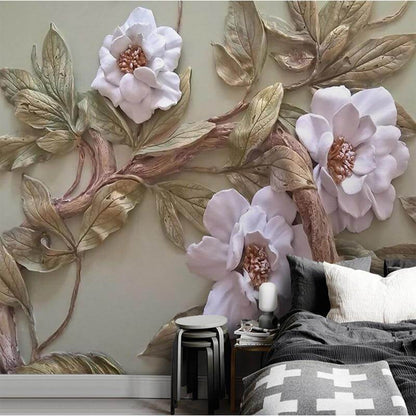 Flower Tree Mural Wallpaper - Embossed - NOFRAN