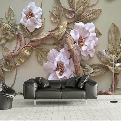 Flower Tree Mural Wallpaper - Embossed - NOFRAN