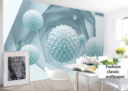 Light Green Geometric Mural Wallpaper - NOFRAN