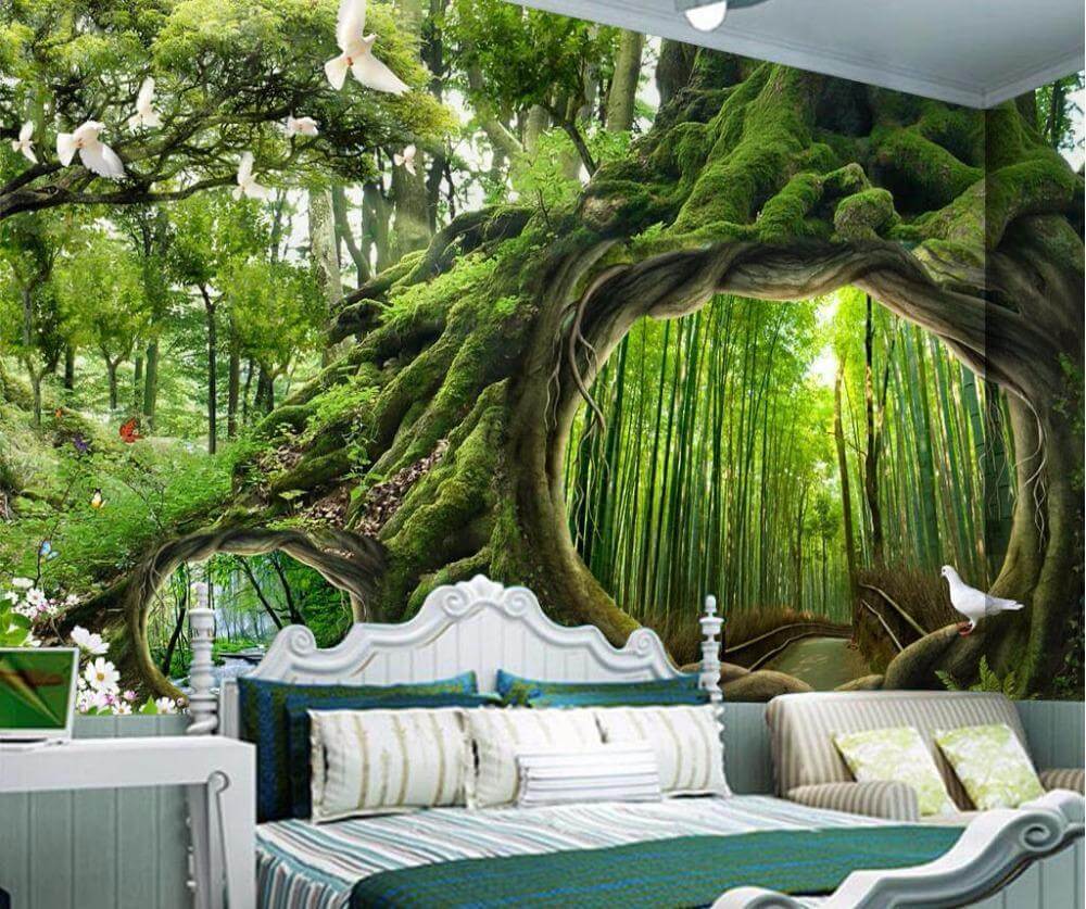 Buy Green Tree Wall Mural Forest Photo Picture Wallpaper Bedroom Decoration  Online at desertcartINDIA
