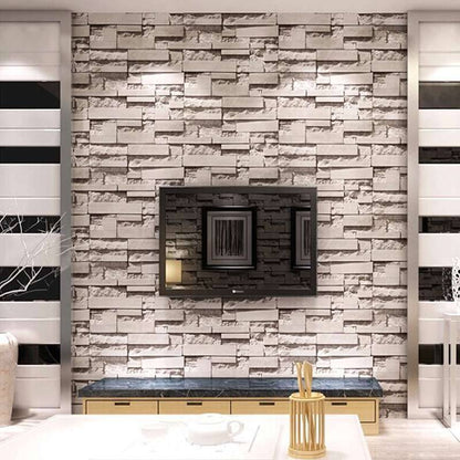 Stone Brick Wall Mural Wallpaper - NOFRAN