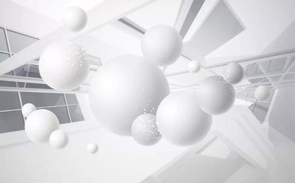 White Balls Background Mural Wallpaper - NOFRAN