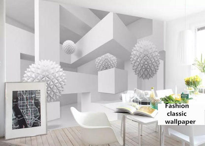 White Balls in A Room Mural Wallpaper - NOFRAN