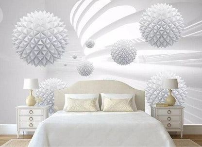 White Balls in A Room Mural Wallpaper - NOFRAN