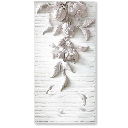 White Floral Mural Wallpaper- Non Women - NOFRAN