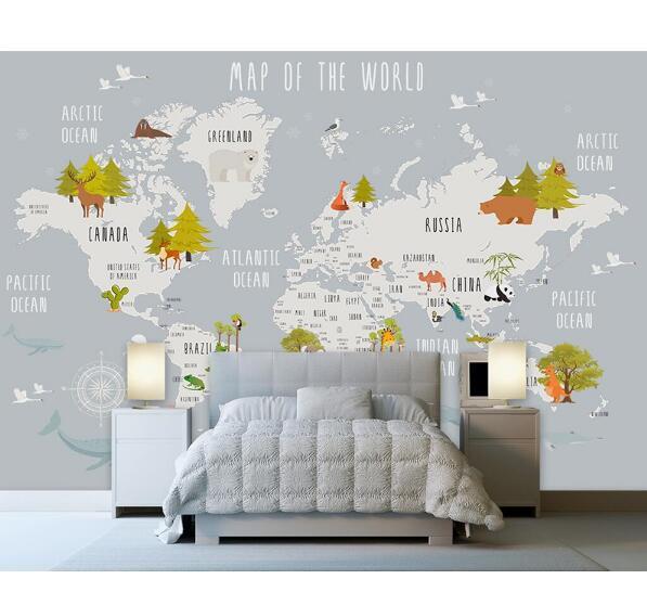 WALL MURAL  THEME WORLD MAP  Wallskin